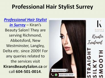Professional Hair Stylist Surrey