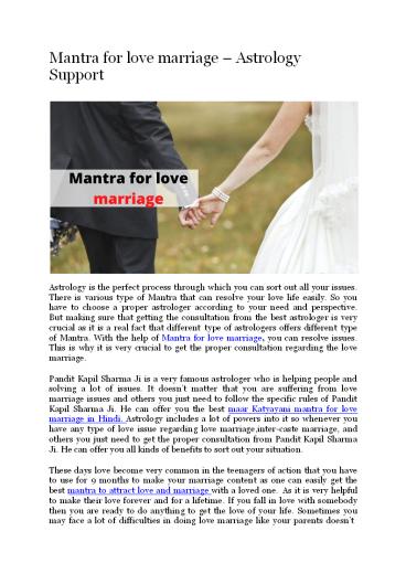 Mantra for love marriage - Astrology Support