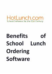 Benefits of School Lunch Ordering Software