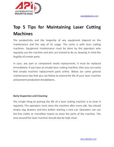 Top 5 Tips for Maintaining Laser Cutting Machines