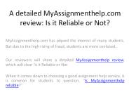 MyAssignmenthelp.com Review-Is it Reliable