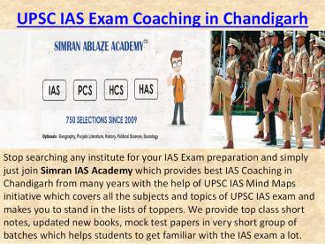 UPSC IAS Exam Coaching in Chandigarh