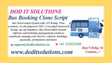 Readymade Bus Booking Clone Script - DOD IT SOLUTIONS