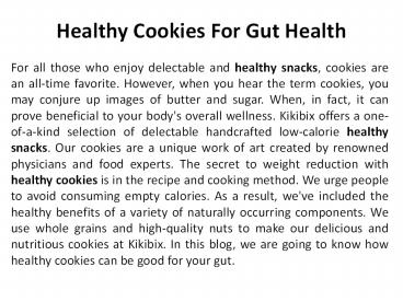 Healthy Cookies For Gut Health