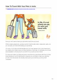 HOW TO TRAVEL WITH YOUR PETS IN INDIA