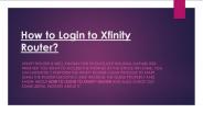 How to Login to Xfinity Router?