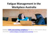 fatigue management at work australia
