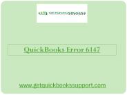 How to fix the QuickBooks error code 6147?