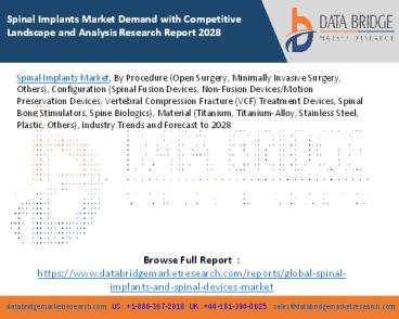Spinal Implants Market Demand with Competitive Landscape and Analysis Research Report 2028