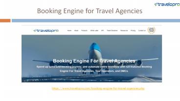Booking Engine for Travel Agencies