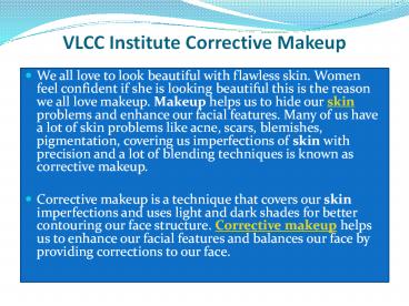 VLCC Institute Corrective Makeup