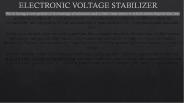 ELECTRONIC VOLTAGE STABILIZER