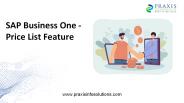 SAP Business One–Price List feature