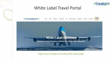 White label Travel Portal