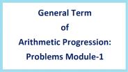 General Term of Arithmetic Progression Problems Module-1