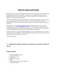 How to wash work boots