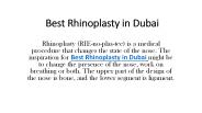 Best Rhinoplasty in Dubai