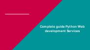 Complete Guide on Python Web development Services