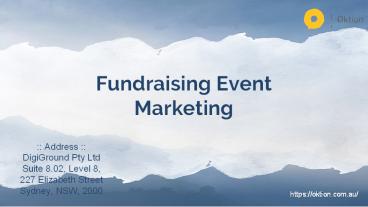 Fundraising Event Marketing