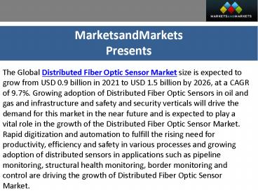Distributed Fiber Optic Sensor Market Growth, Analysis and Forecast 2026