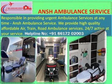 Get Quality Train Ambulance Service in Kolkata |ANSH