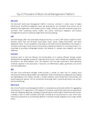 Top 10 Providers of Multi-Cloud Management Platform