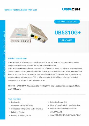 Buy 1GE+CATV XPON ONU on UBIQCOM