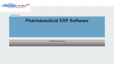 Pharmaceutical ERP Software