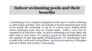Indoor swimming pools and its benefits
