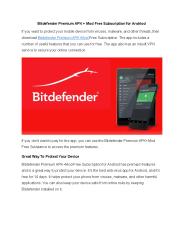 Bitdefender Premium APK + Mod Free Subscription for Andriod