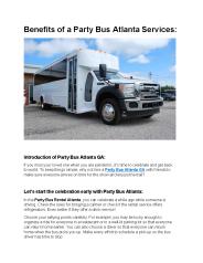 Benefits of a Party Bus Atlanta Services