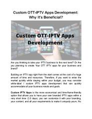 Custom OTT IPTV Apps Development: Why It is Beneficial?