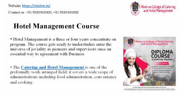 Best Hotel Management College in Tamilnadu