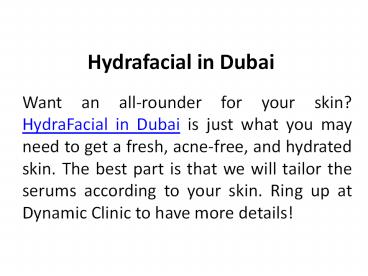 5 Reasons Why You Need to Try a HydraFacial