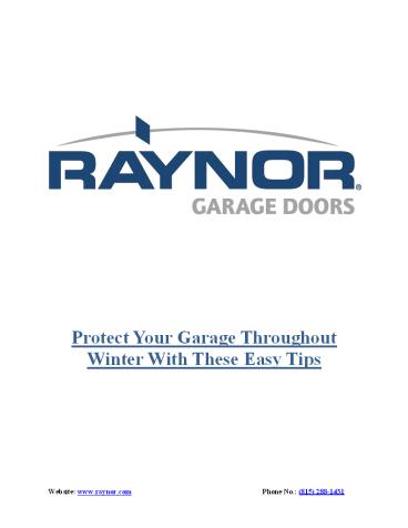 4 Tips to Protect Your Garage Throughout Winter