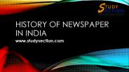 History of Newspaper in India