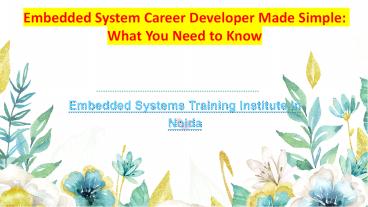 Embedded Systems Training Institute In Noida