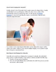 Criticare Hospital - Heal a Bulging Disc Naturally