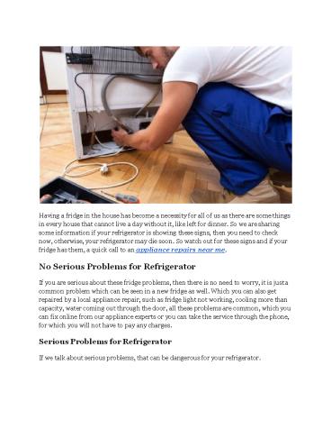 Solution Critical Problem For Refrigerators In Las Vegas