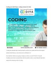 Coding and with Diya | coding classes for kids