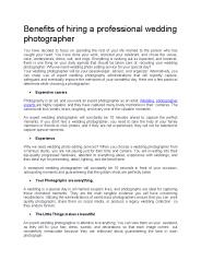 Benefits of hiring a professional wedding photography services usa