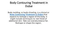 Body Contouring Treatment in Dubai