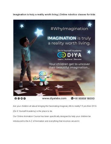 Imagination is truly a reality wroth living | Online robotics classes for kids