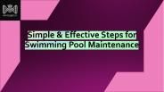 Simple & Effective Steps for Swimming Pool Maintenance