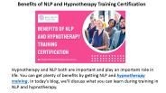 Benefits of NLP and Hypnotherapy Training Certification