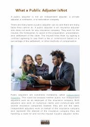 What a Public Adjuster is Not