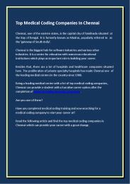 Medical Coding Companies in Chennai
