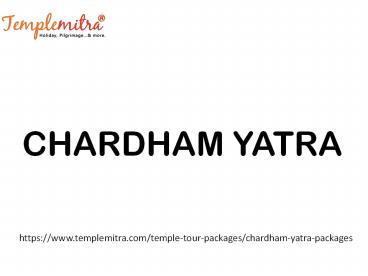 Chardham Yatra Packages
