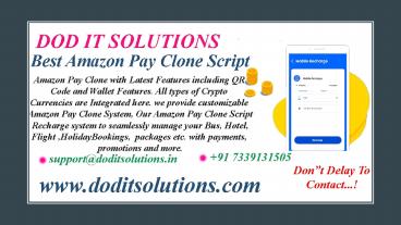 Readymade Amazon Pay Clone System - DOD IT SOLUTIONS