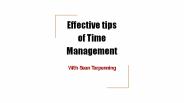Effective tips of Time Management with Sean Tarpenning